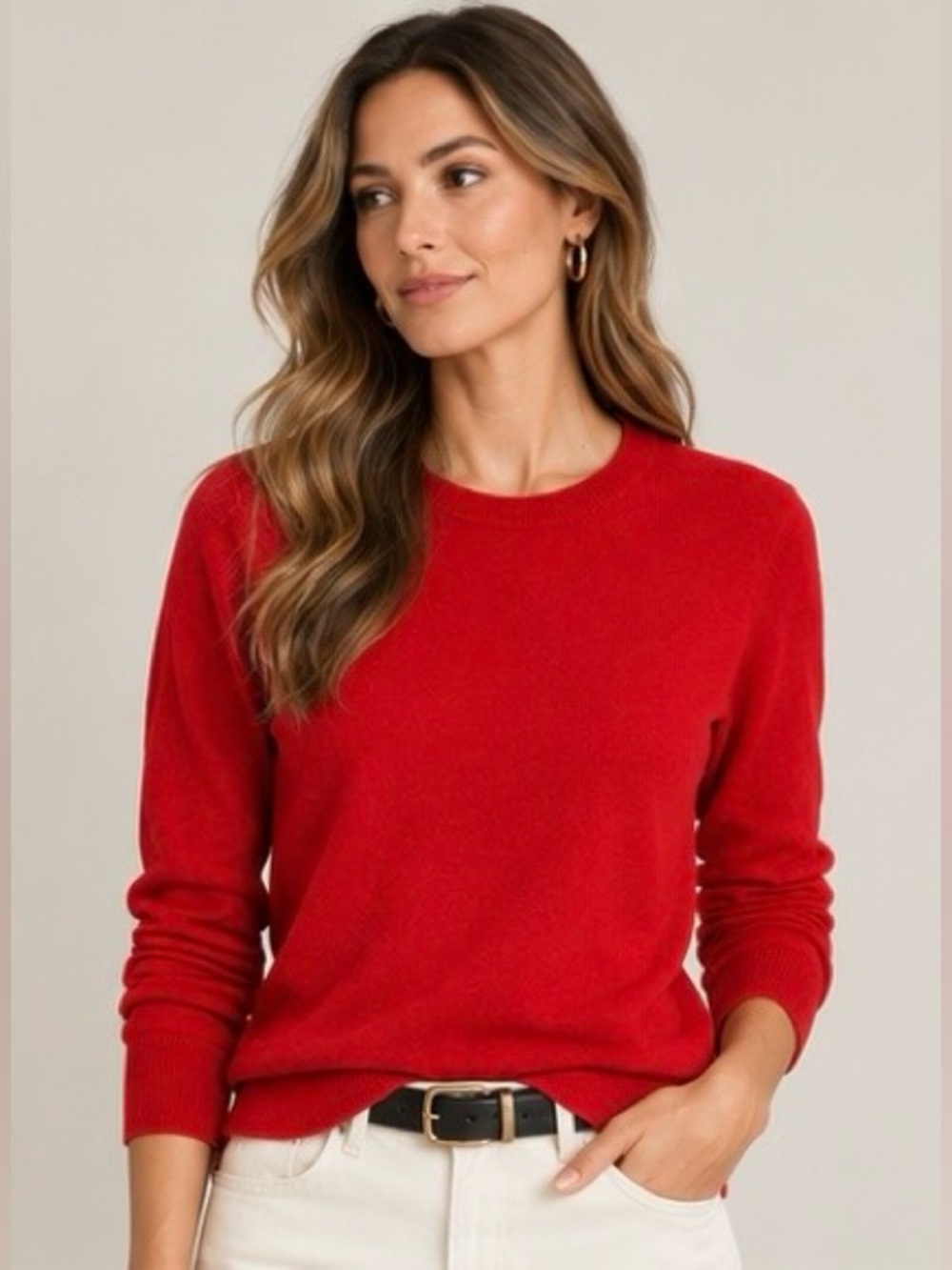 Everlane 100% Cashmere Original Crewneck Sweater Soft Scarlet Red Sz  Small